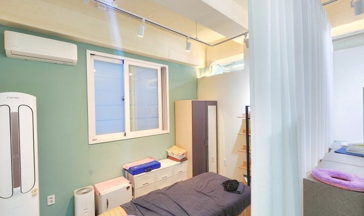 경산 피부관리샵 관리실 헤비쉬폰 칸막이